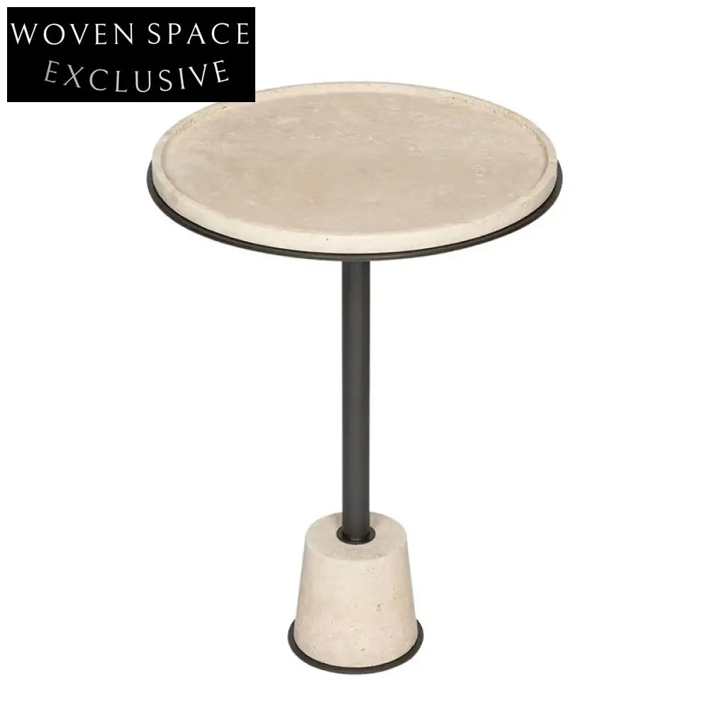 Chic Round Travertine Marble Coffee Table for Modern Living Spaces