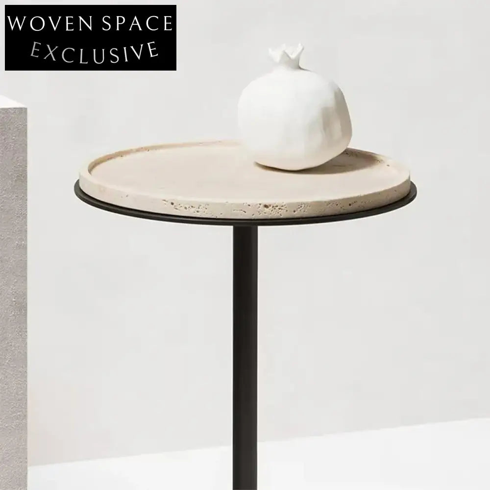 Chic Round Travertine Marble Coffee Table for Modern Living Spaces