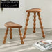 Chic Solid Rubber Wood Semicircle Seat Dining Stool with Unique Legs