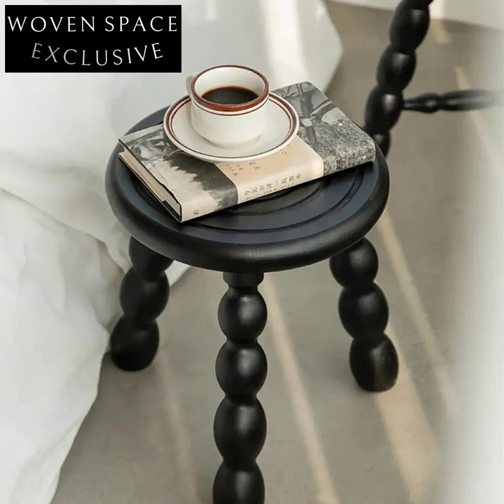 Chic Solid Rubber Wood Semicircle Seat Dining Stool with Unique Legs