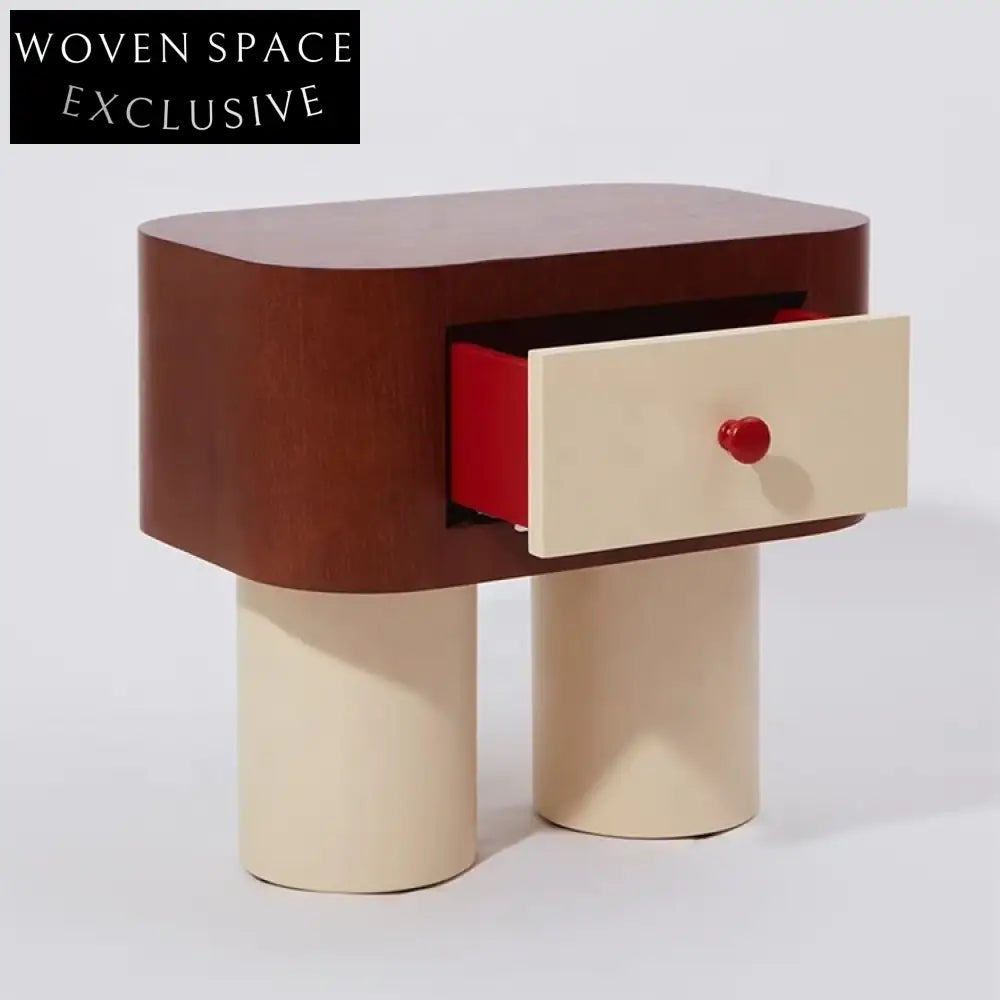 Chic Solid Wood Nightstand with Storage Drawer - Modern Bedroom Side Table