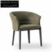 Chic Teddy Fabric Curved Back Dining Chair for Modern Home Restaurant