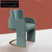 Chic Teddy Fabric Dining Armchair with Sturdy Metal Base for Modern Dining