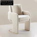 Chic Teddy Fabric Dining Armchair with Sturdy Metal Base for Modern Dining