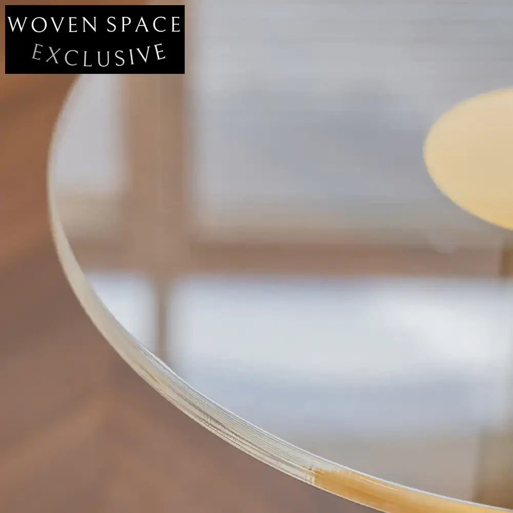 Chic Transparent Acrylic Gold Metal Round Modern Living Room Side Coffee Table