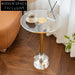 Chic Transparent Acrylic Gold Metal Round Modern Living Room Side Coffee Table