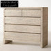 Chic Travertine Marble 6-Drawer Hallway Accent Cabinet