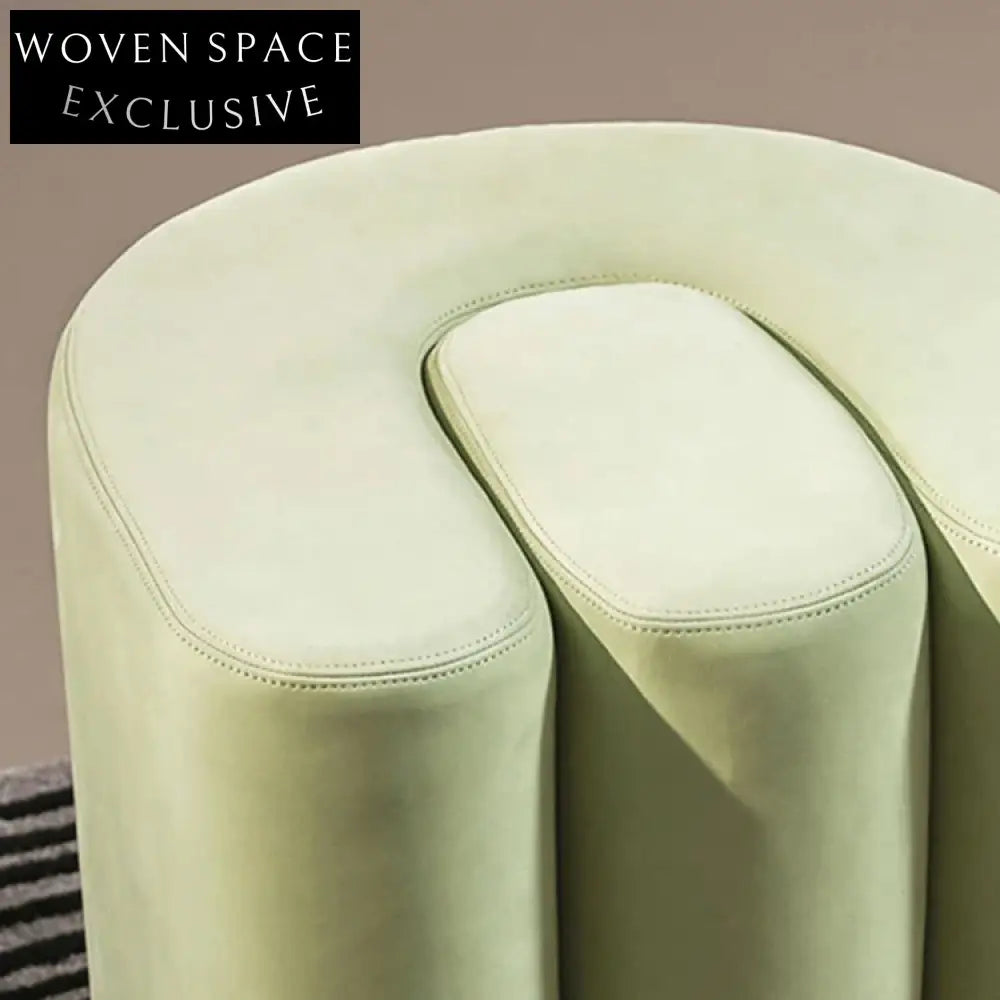 Chic U-Shaped Fabric Ottoman Low Stool – Entryway Shoe Changing Bench