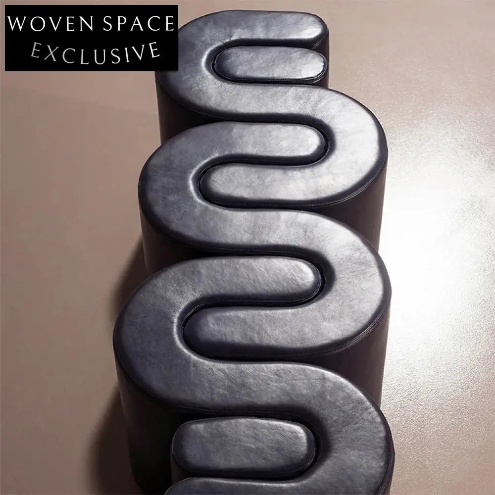 Chic U-Shaped Fabric Ottoman Low Stool – Entryway Shoe Changing Bench