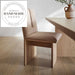 Chic Upholstered Flax Fabric Natural Oak Wood Modern Dining Chair