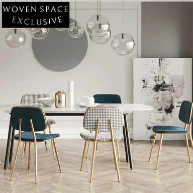 Chic Upholstered Metal Dining Chair for Modern Restaurant Cafe Seating