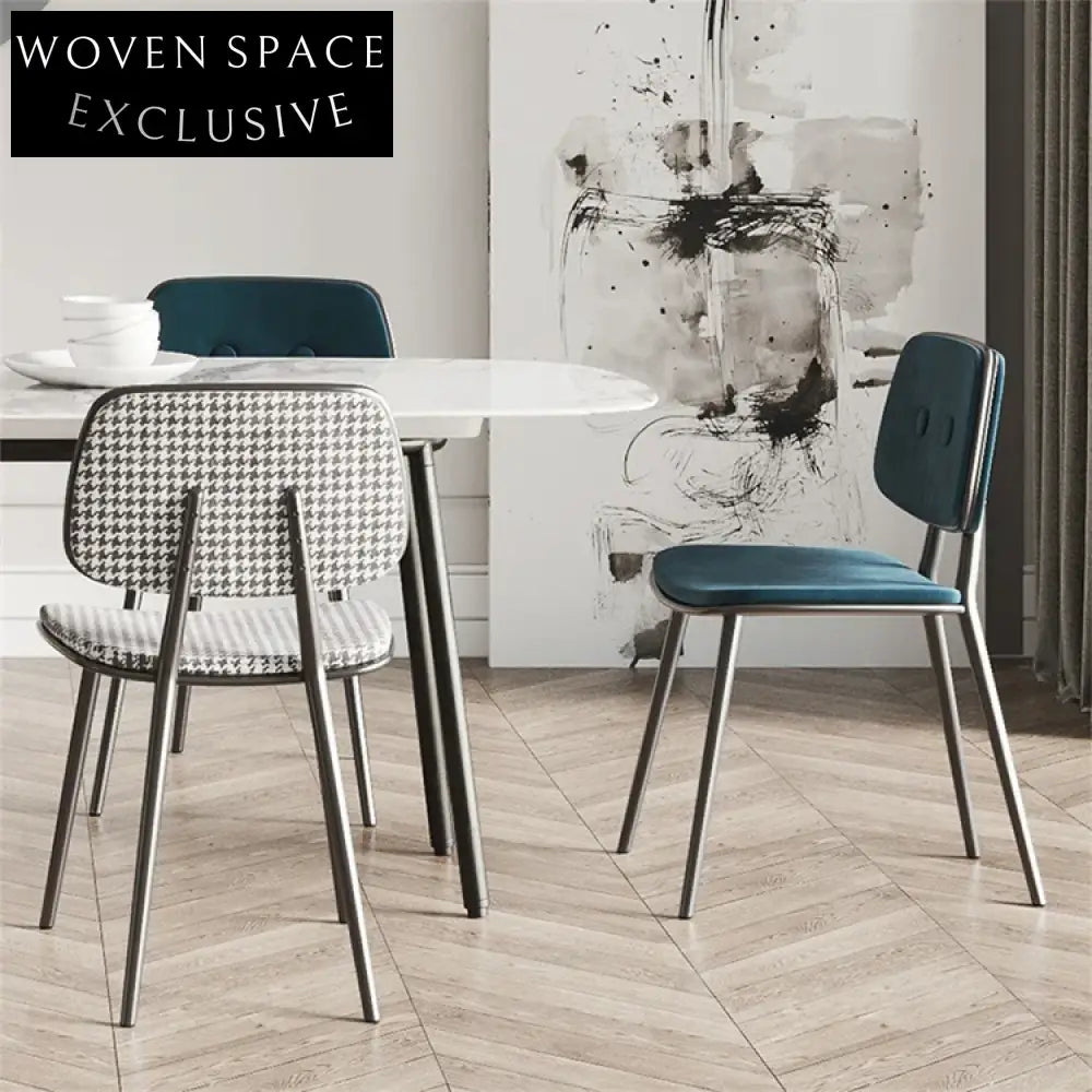 Chic Upholstered Metal Dining Chair for Modern Restaurant Cafe Seating