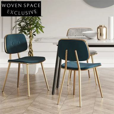 Chic Upholstered Metal Dining Chair for Modern Restaurant Cafe Seating