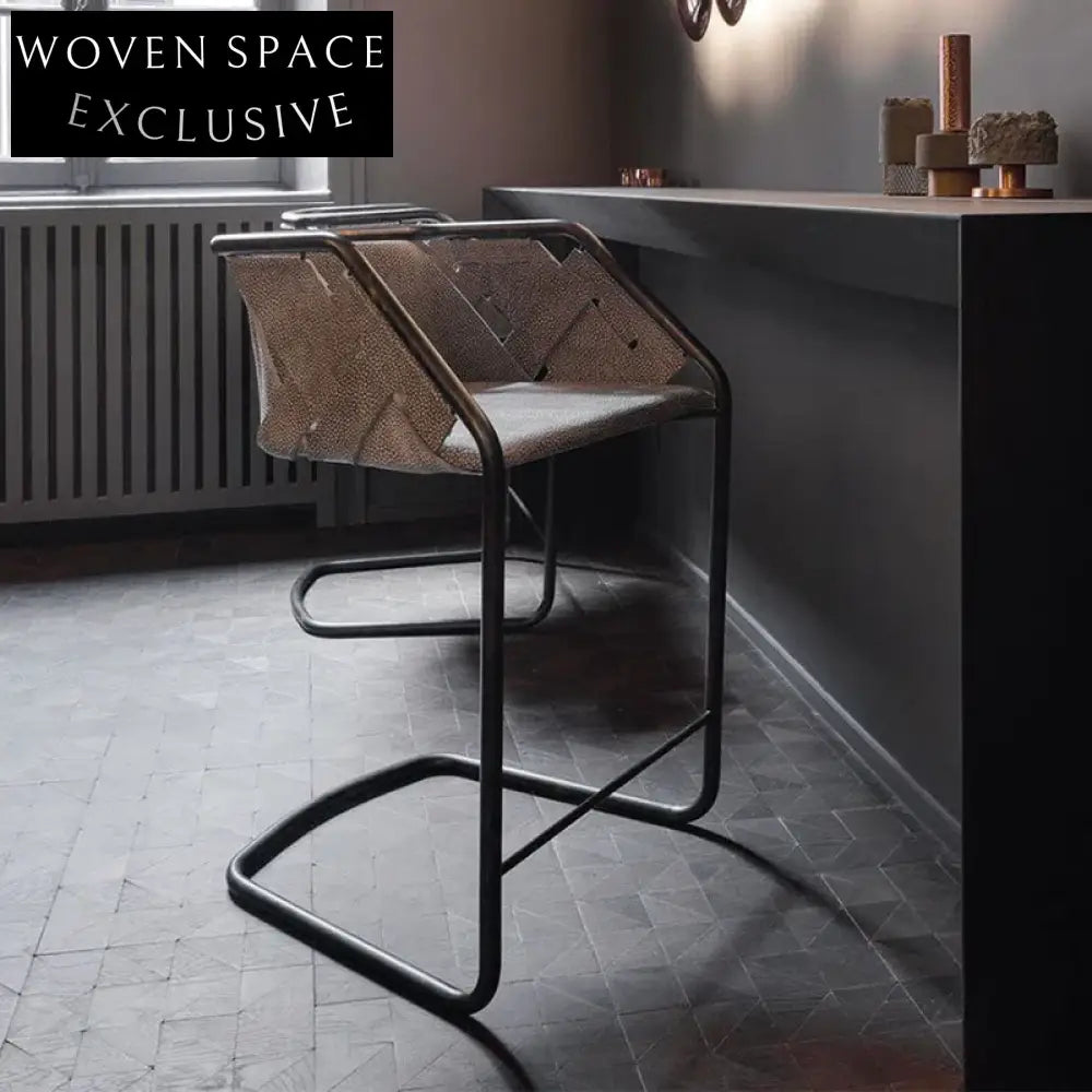 Chic Velvet Bar Stool with Sleek Metal Legs and Comfy Backrest