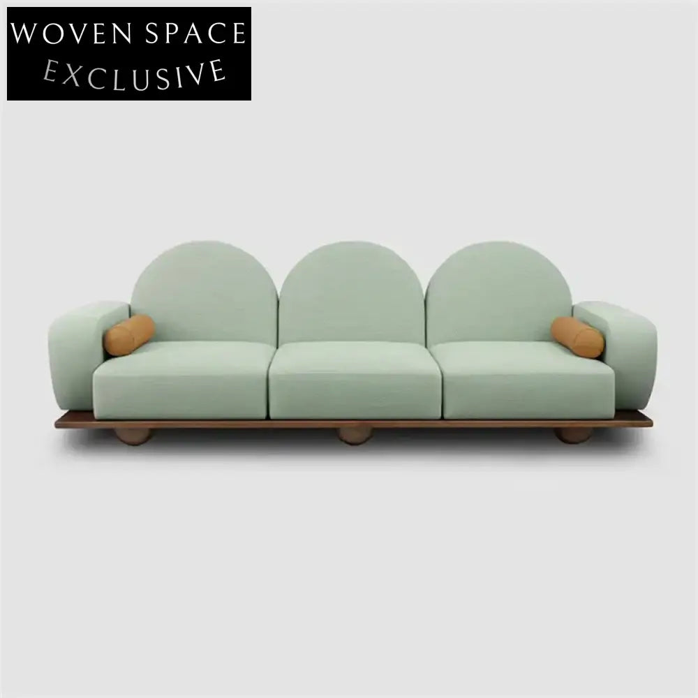 Chic Velvet Fabric Modern I-Shape Sofa Couch for Living Room Apartment
