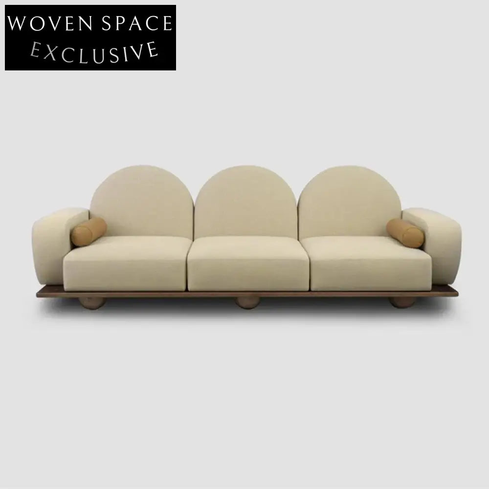 Chic Velvet Fabric Modern I-Shape Sofa Couch for Living Room Apartment