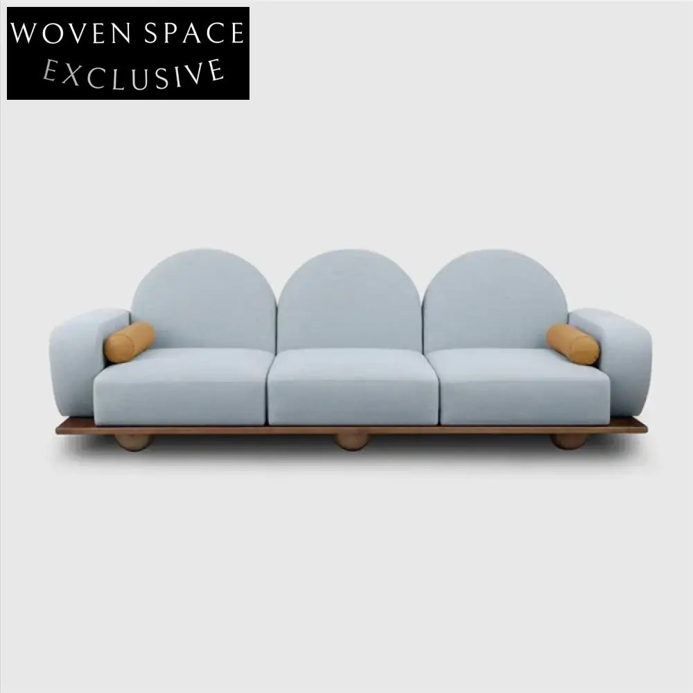 Chic Velvet Fabric Modern I-Shape Sofa Couch for Living Room Apartment