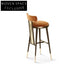 Chic Velvet Rattan Counter Bar Stool with Elegant Golden Wood Legs