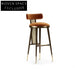 Chic Velvet Rattan Counter Bar Stool with Elegant Golden Wood Legs