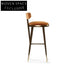 Chic Velvet Rattan Counter Bar Stool with Elegant Golden Wood Legs