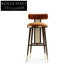 Chic Velvet Rattan Counter Bar Stool with Elegant Golden Wood Legs