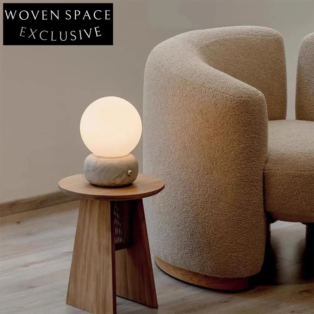Chic Wabi Sabi Travertine Stone Modern Table Lamp for Living Room Bedroom