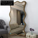 Chic Wavy Full Length Floor Mirror, Modern Wooden Frame Home Decor