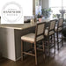 Chic Wooden Upholstered High Back Modern Kitchen Bar Stool
