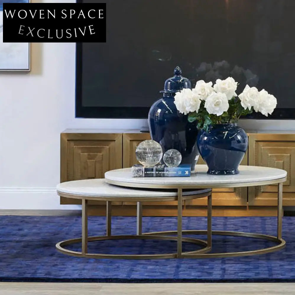 Chloe Stone Nesting Coffee Tables - Antique Gold Coffee Table