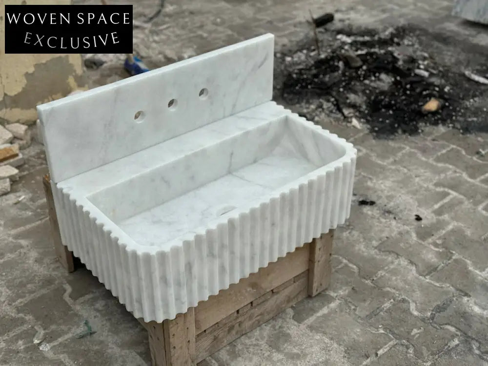 Christel Carrara Marble Backsplash Sink