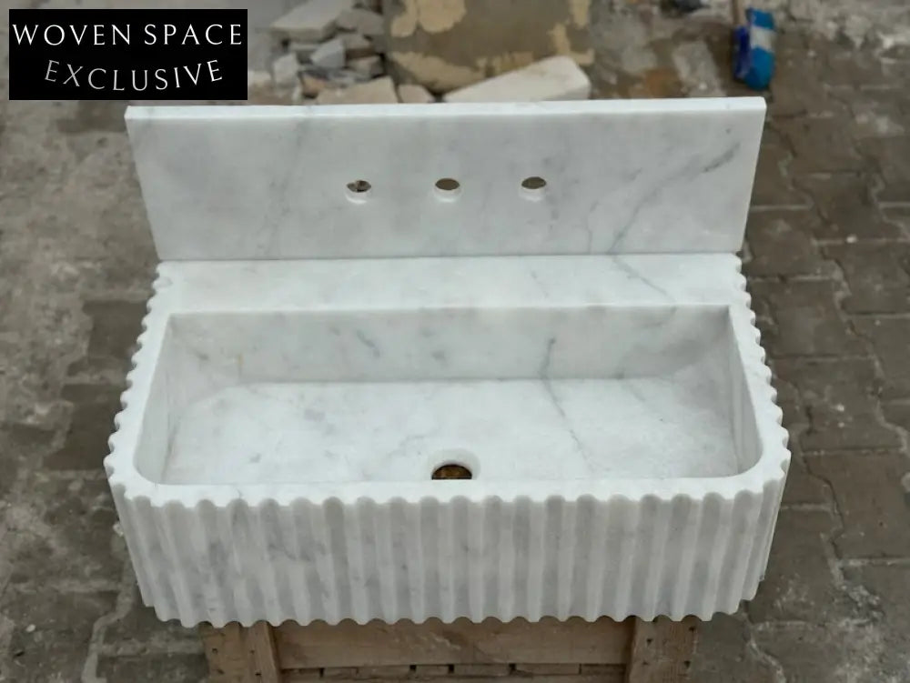 Christel Carrara Marble Backsplash Sink