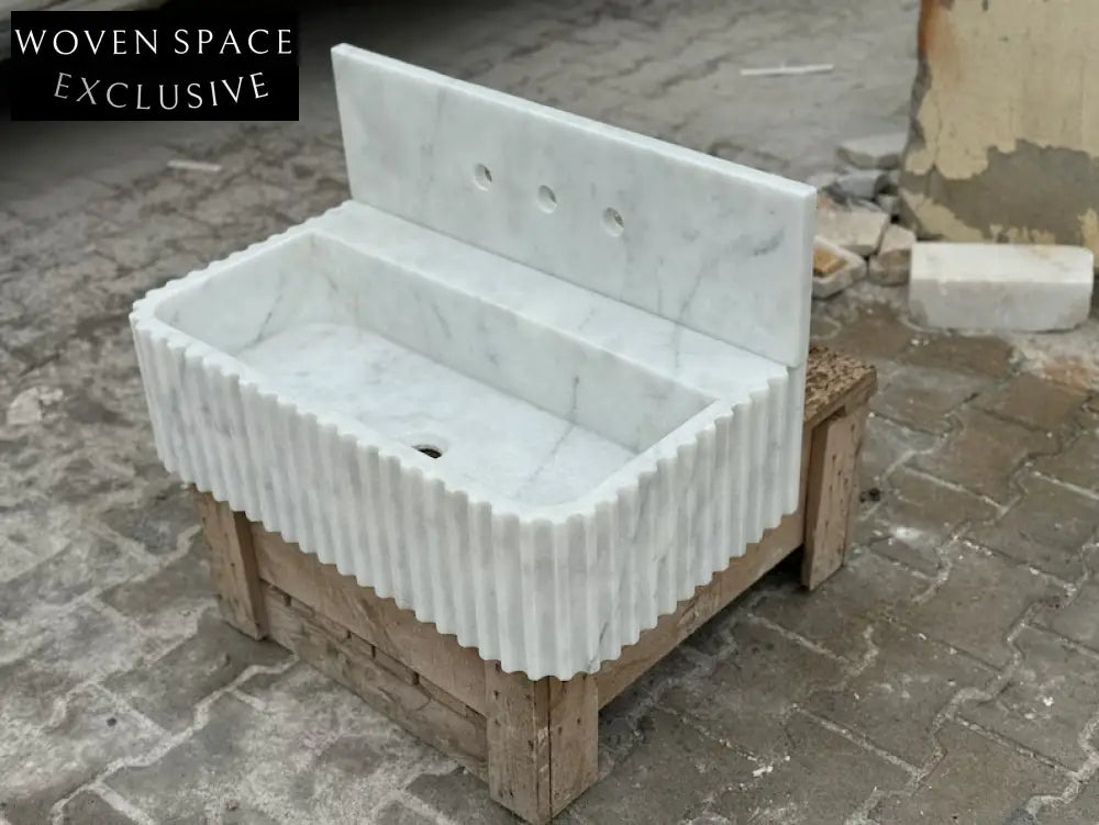Christel Carrara Marble Backsplash Sink