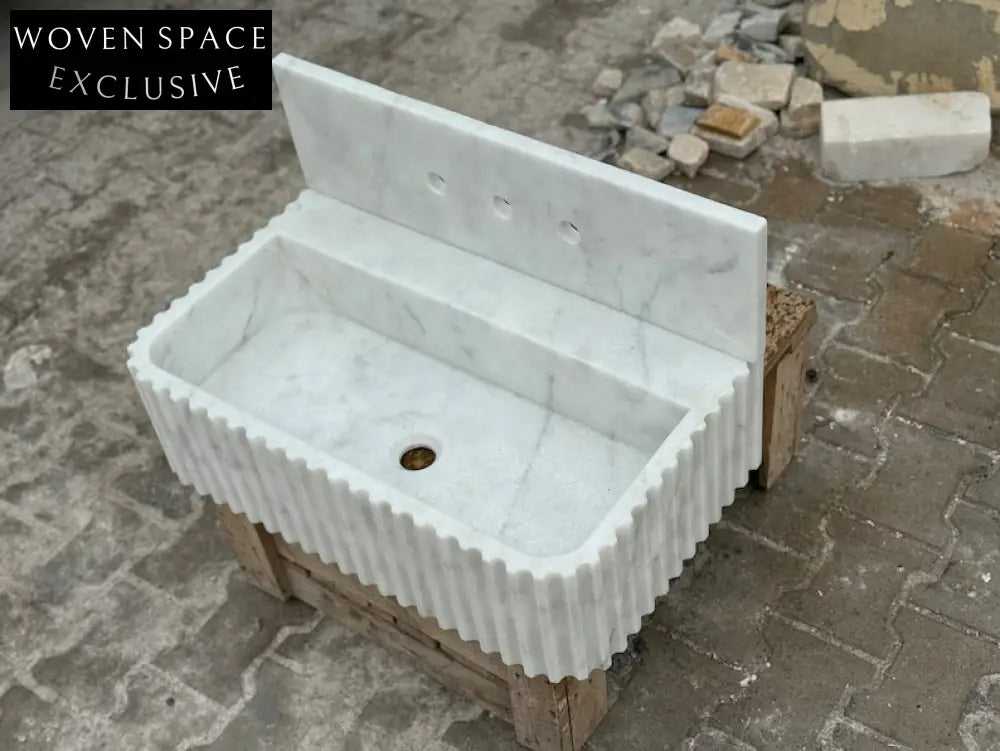 Christel Carrara Marble Backsplash Sink