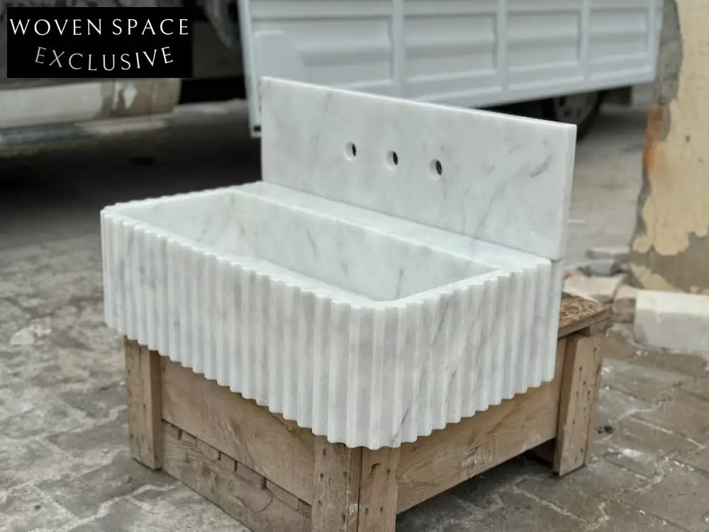 Christel Carrara Marble Backsplash Sink