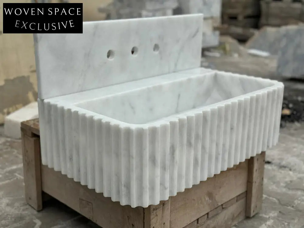 Christel Carrara Marble Backsplash Sink