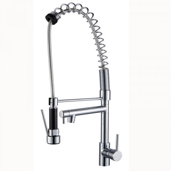 chrome Double Spout Kitchen Mixer