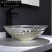Circular Tempered Glass Bathroom Vanity Vessel Sink with Decorative Edge