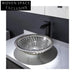 Circular Tempered Glass Bathroom Vanity Vessel Sink with Decorative Edge