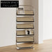 Classic Metal & Rattan Library Newspaper Rack for Study Room Bookshelf