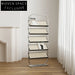 Classic Metal & Rattan Library Newspaper Rack for Study Room Bookshelf