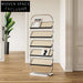 Classic Metal & Rattan Library Newspaper Rack for Study Room Bookshelf