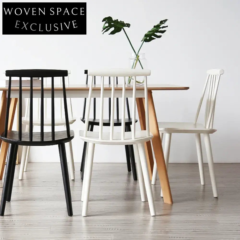 Classic Rubberwood Windsor Dining Side Chair for Cafe and Home