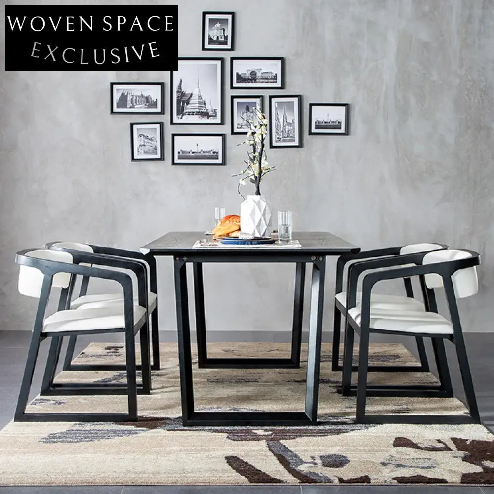 Classic Solid Wood Dining Chair with Cushioned Armrests