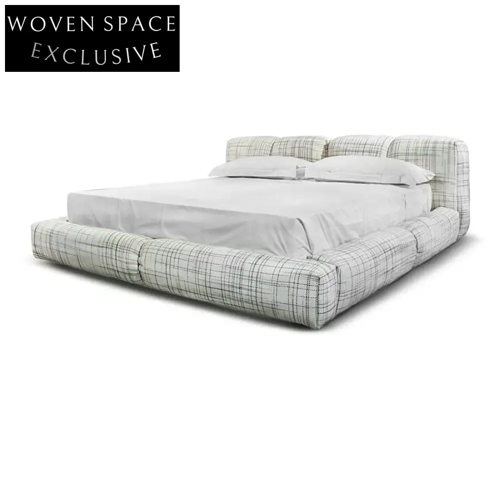 Classic Upholstered Solid Oak Wood King Queen Double Size Modern Bed Frame