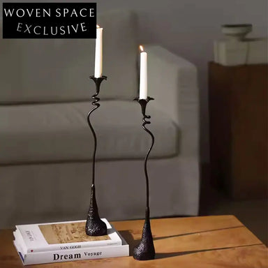 Classic Vintage Iron Lily Flower Candle Holder Ornament for Living Room Decor