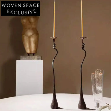 Classic Vintage Iron Lily Flower Candle Holder Ornament for Living Room Decor