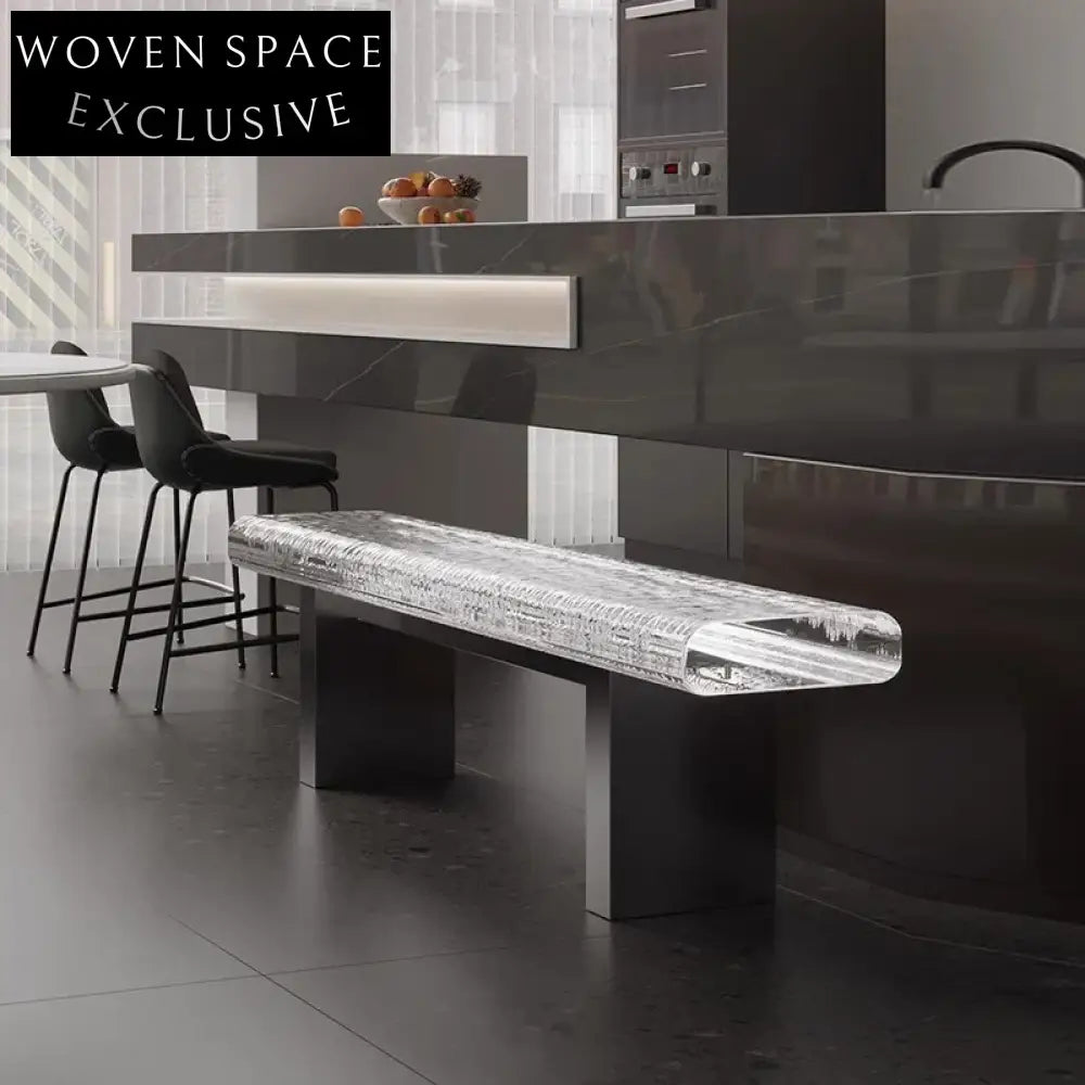 Clear Acrylic Modern Luxury Bench Ottoman for Living Room Dining Bedroom