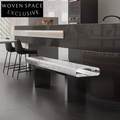Clear Acrylic Modern Luxury Bench Ottoman for Living Room Dining Bedroom
