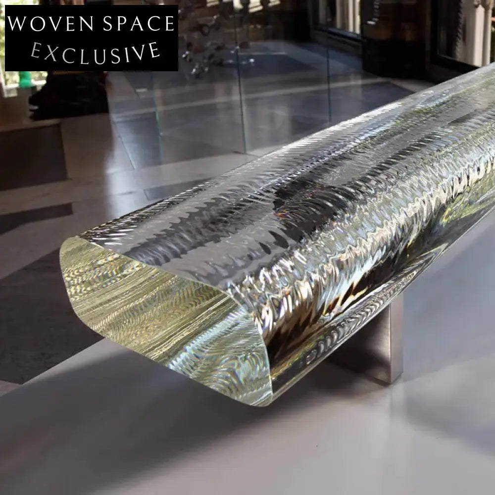 Clear Acrylic Modern Luxury Bench Ottoman for Living Room Dining Bedroom