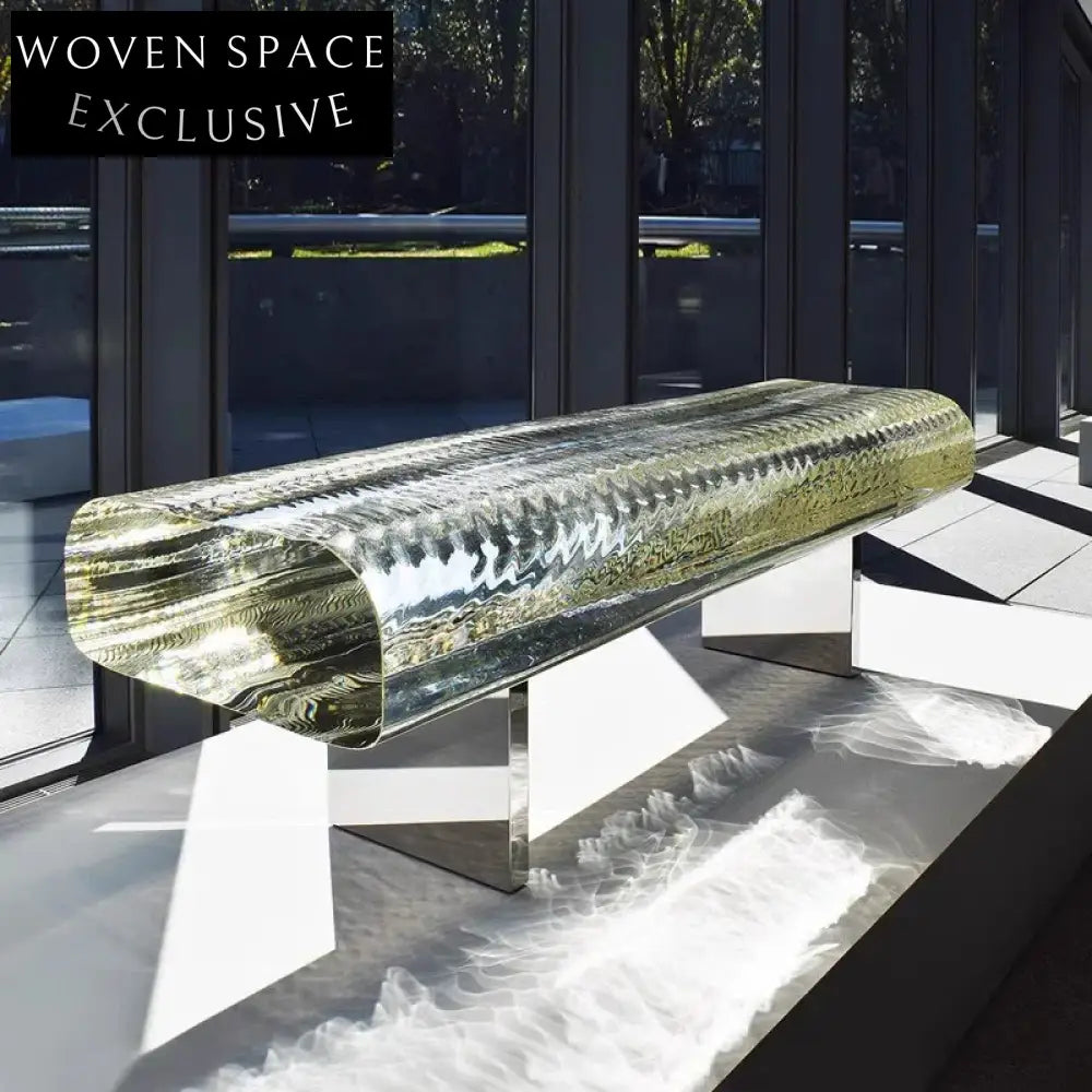 Clear Acrylic Modern Luxury Bench Ottoman for Living Room Dining Bedroom